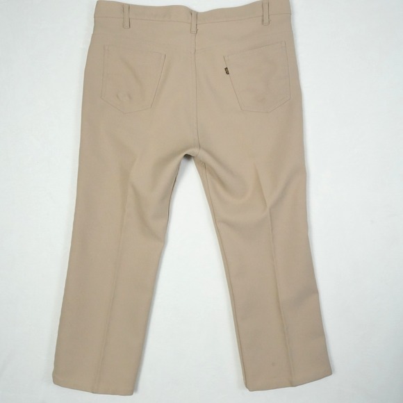 Vintage Levis 517 Pants Men Actual 39x27 Brown Sta Prest Bootcut Flared Made USA - Picture 3 of 9